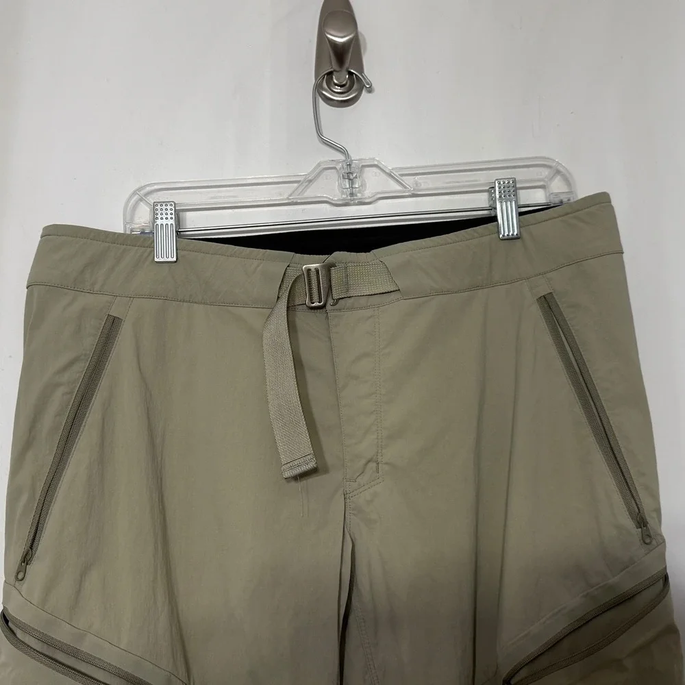 Arcteryx Palisade Cargo Pants Mens 36 x 35 Tan Khaki Technical Hiking Belted